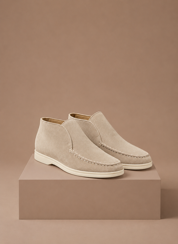 Hoge instappers heren in beige met moc-toe neus – Estrani