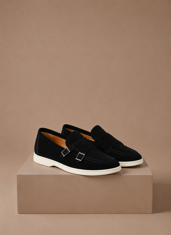 Loafers heren in zwart met suède-look – Estrani