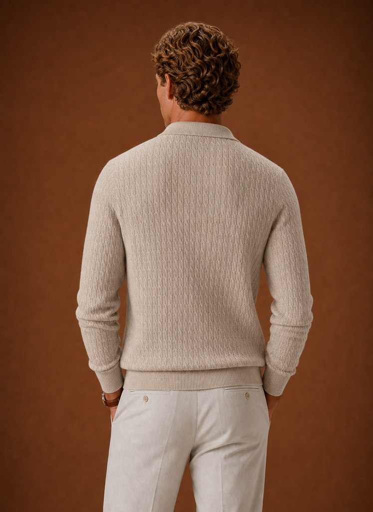Men's Half Zip Pullover - Oversized Ribbed Sweater | Areleon