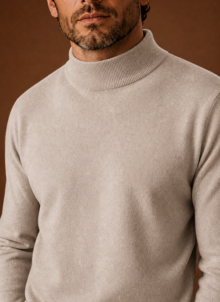 Men's Mock Neck Sweater - Pullover Knit Top | Areleon