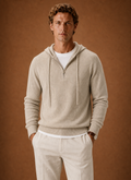 Men's Hooded Half Zip Sweater - Knit Pullover | Areleon