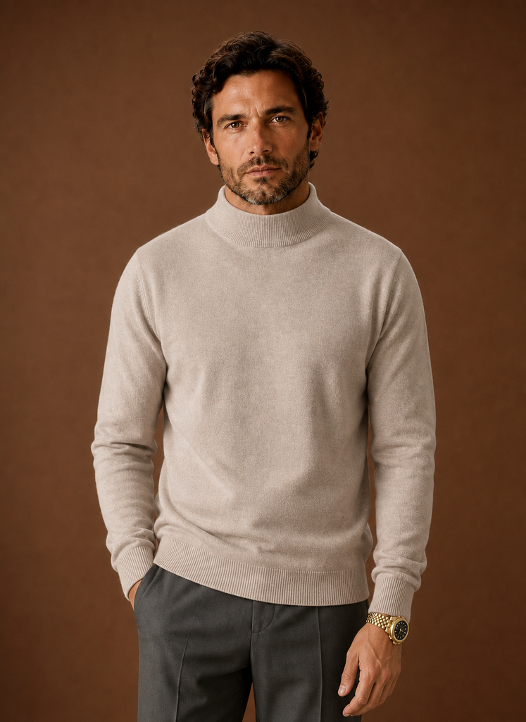 Men's Mock Neck Sweater - Pullover Knit Top | Areleon