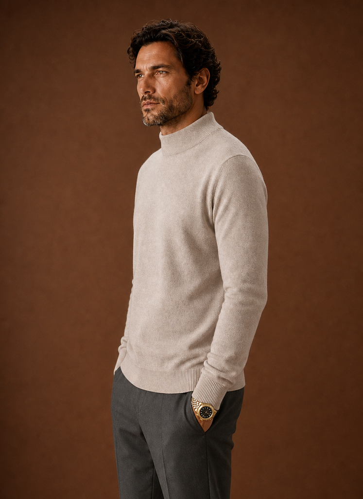 Men's Mock Neck Sweater - Pullover Knit Top | Areleon