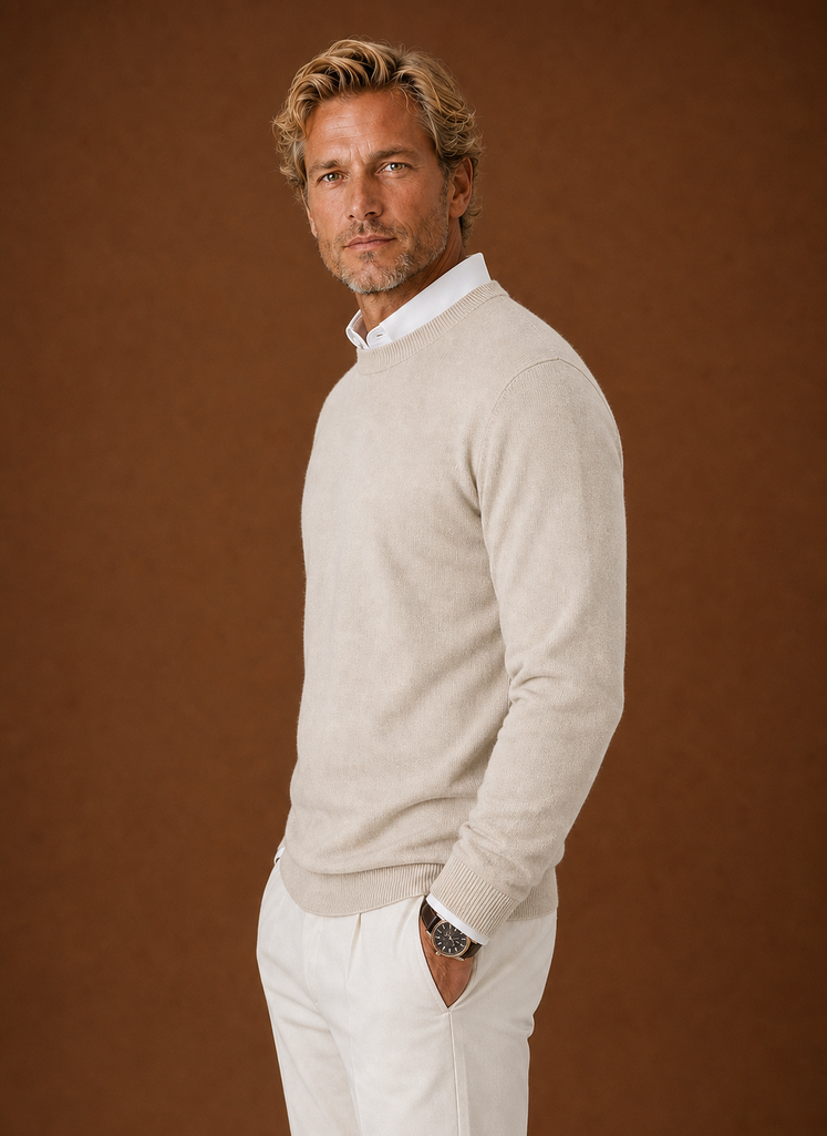 Men's Crew Neck Sweater - Classic Knit Pullover | Areleon