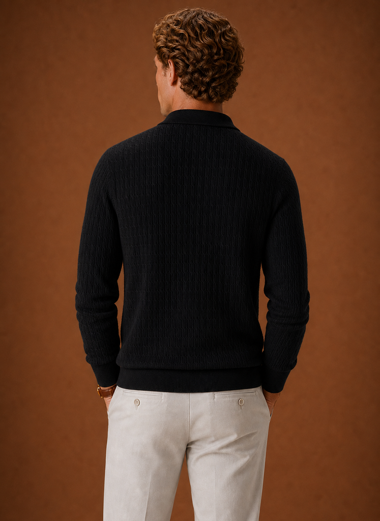 Men's Half Zip Pullover - Oversized Ribbed Sweater | Areleon