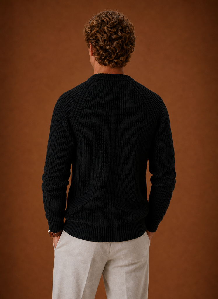 Men's Cable Knit Sweater - Crewneck Pullover | Areleon