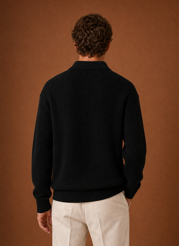 Men's Quarter Zip Sweater - Oversized Knit Pullover | Areleon