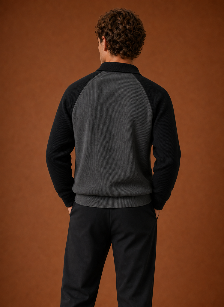 Men's Half Zip Sweater - Long Sleeve Knit Pullover | Areleon