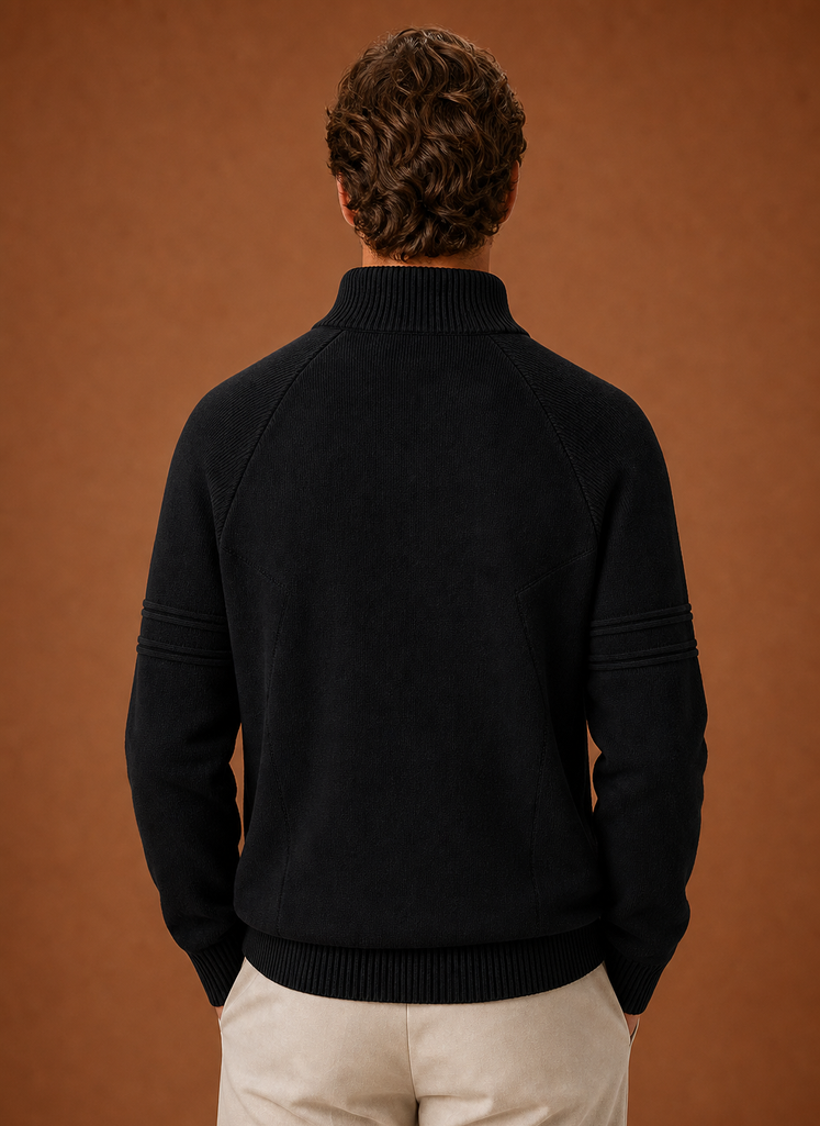 Men's Half Zip Knit Sweater - Casual Layering Pullover | Areleon