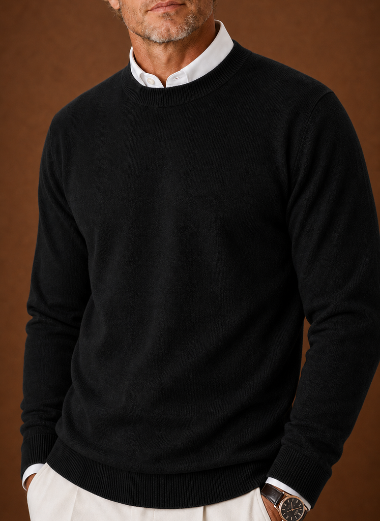 Men's Crew Neck Sweater - Classic Knit Pullover | Areleon