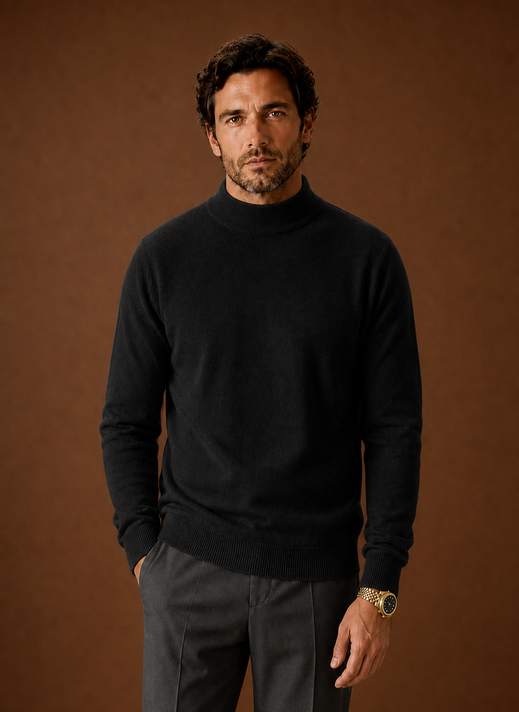 Men's Mock Neck Sweater - Pullover Knit Top | Areleon