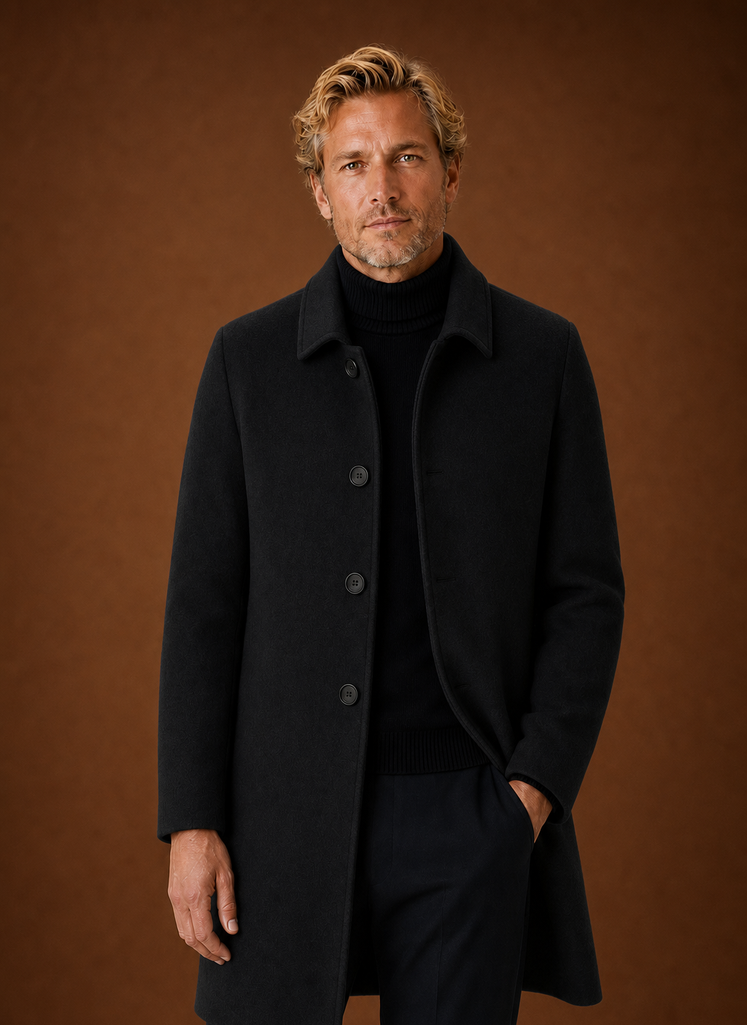 Men's Overcoat - Mid-Length Tailored Topcoat | Areleon