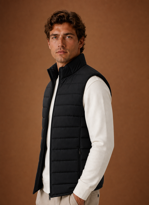 Bodywarmer heren zwart, zijaanzicht – Estrani