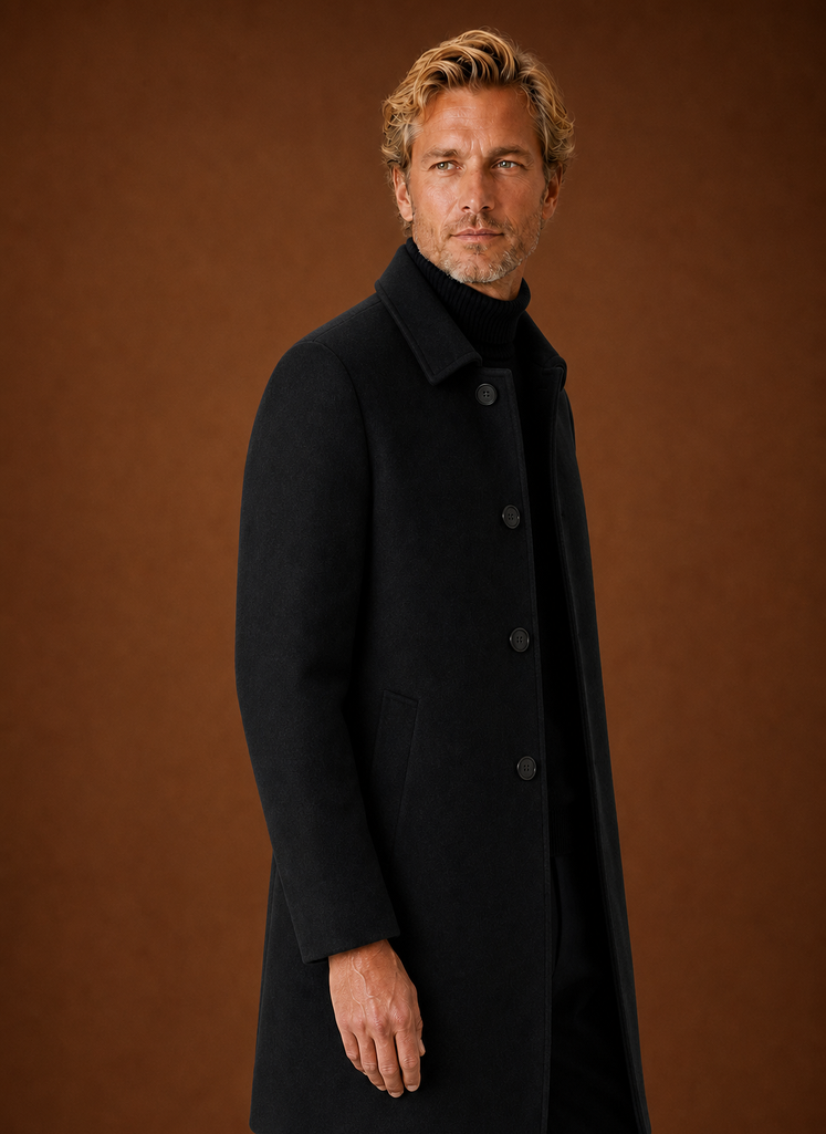 Men's Overcoat - Mid-Length Tailored Topcoat | Areleon