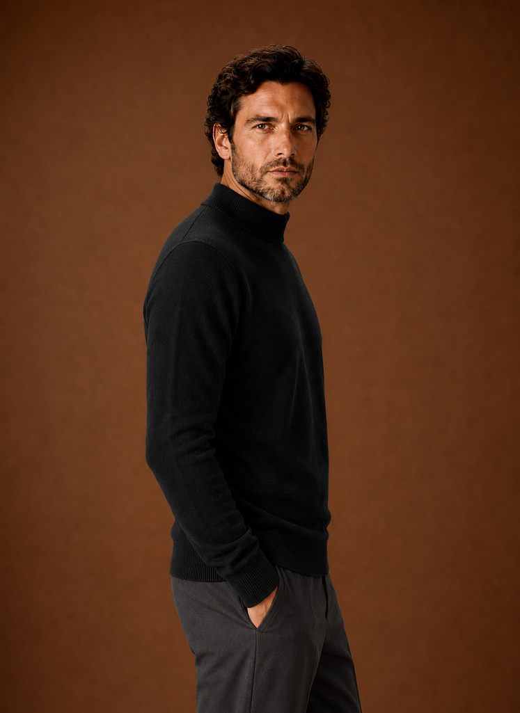 Men's Mock Neck Sweater - Pullover Knit Top | Areleon