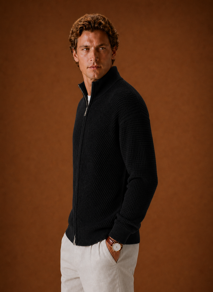 Men's Knit Cardigan - Full Zip Casual Sweater | Areleon