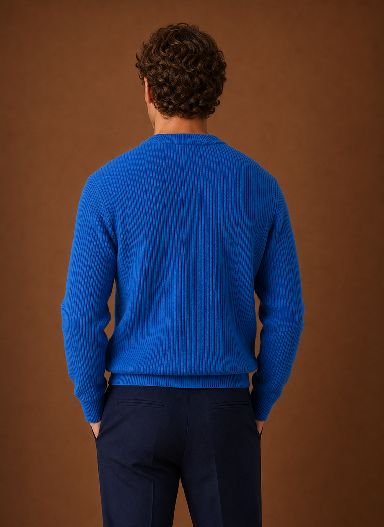 Men's Knit Crewneck Sweater - Ribbed Pullover | Areleon