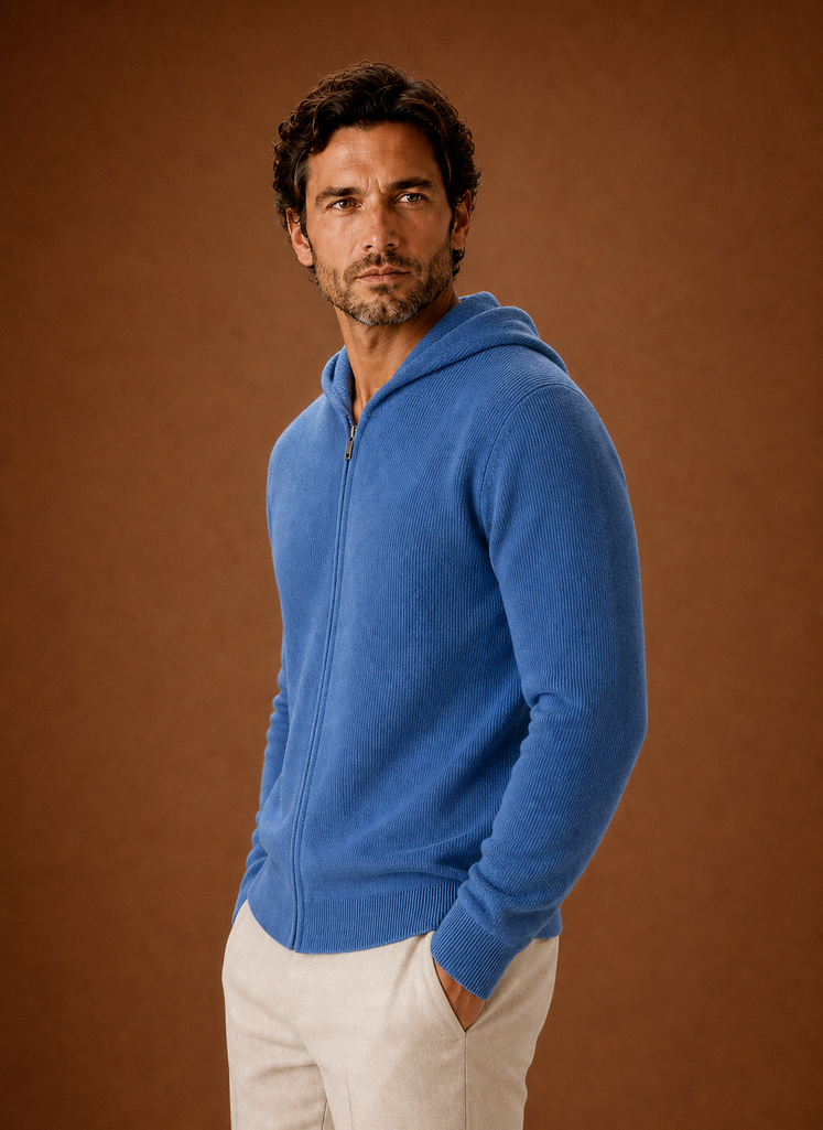 Men's Full Zip Hoodie - Knit Zip-Up Layering Piece | Areleon
