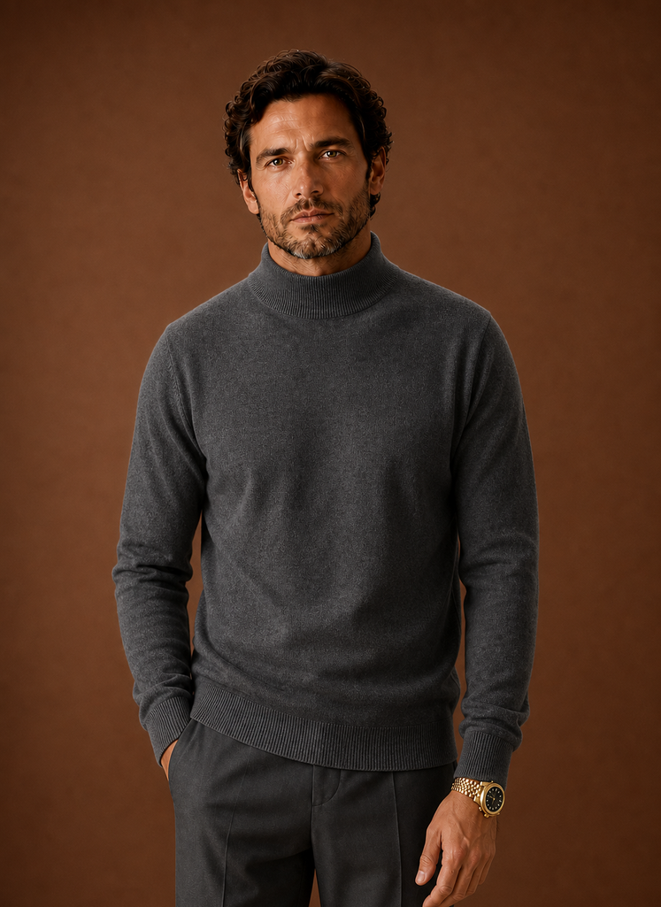 Men's Mock Neck Sweater - Pullover Knit Top | Areleon