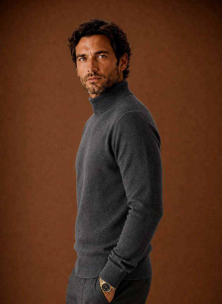 Men's Mock Neck Sweater - Pullover Knit Top | Areleon