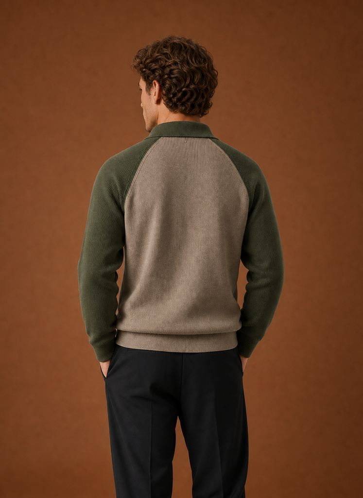 Men's Half Zip Sweater - Long Sleeve Knit Pullover | Areleon