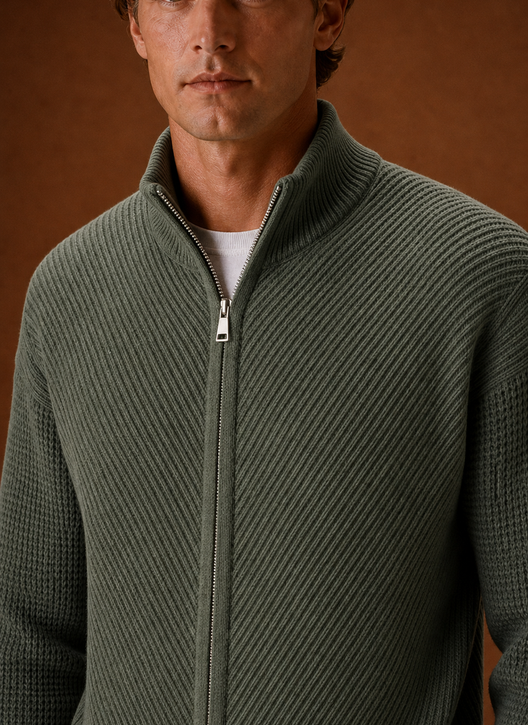 Men's Knit Cardigan - Full Zip Casual Sweater | Areleon