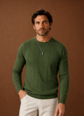 Men's Crew Neck Sweater - Slim Fit Ribbed Pullover | Areleon