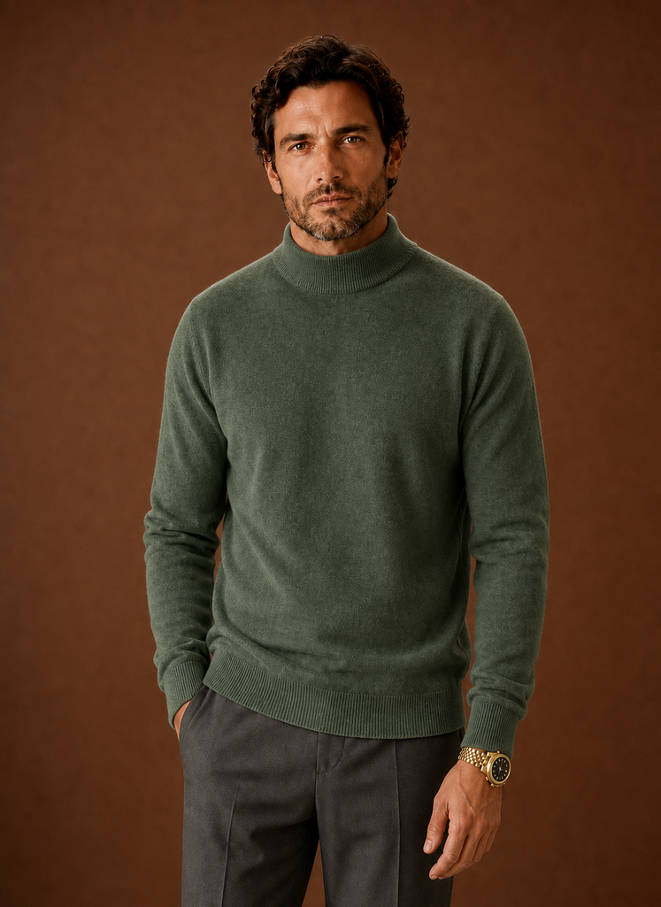 Men's Mock Neck Sweater - Pullover Knit Top | Areleon