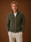 Men's Knit Cardigan - Full Zip Ribbed Zip-Up Sweater | Areleon