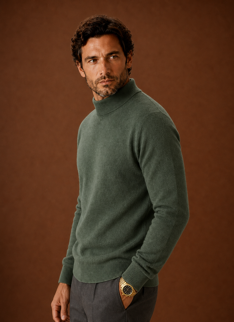 Men's Mock Neck Sweater - Pullover Knit Top | Areleon