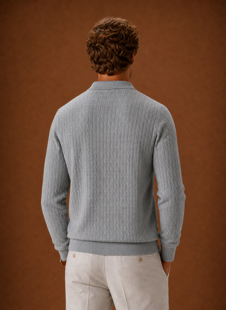 Men's Half Zip Pullover - Oversized Ribbed Sweater | Areleon