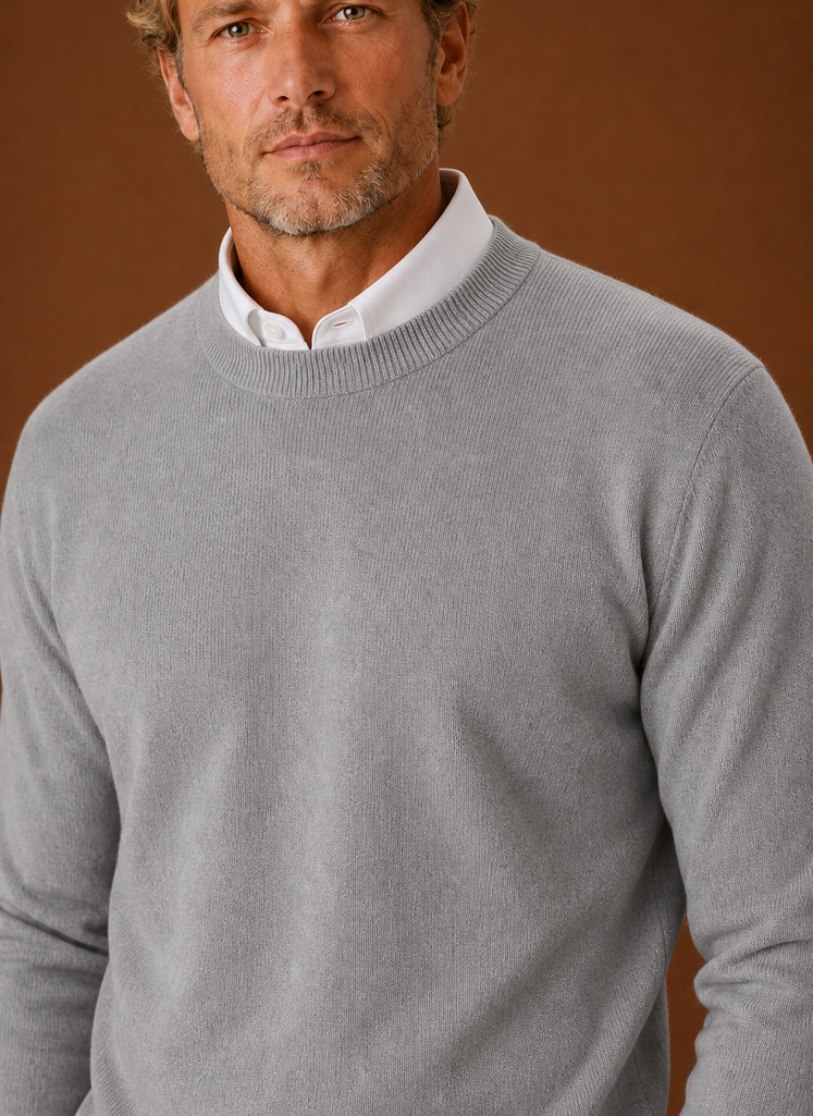 Men's Crew Neck Sweater - Classic Knit Pullover | Areleon