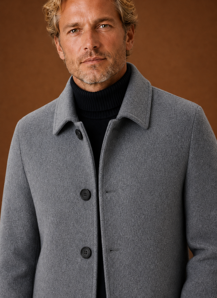 Men's Overcoat - Mid-Length Tailored Topcoat | Areleon