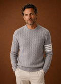 Men's Cable Knit Sweater - Crew Neck Pullover | Areleon