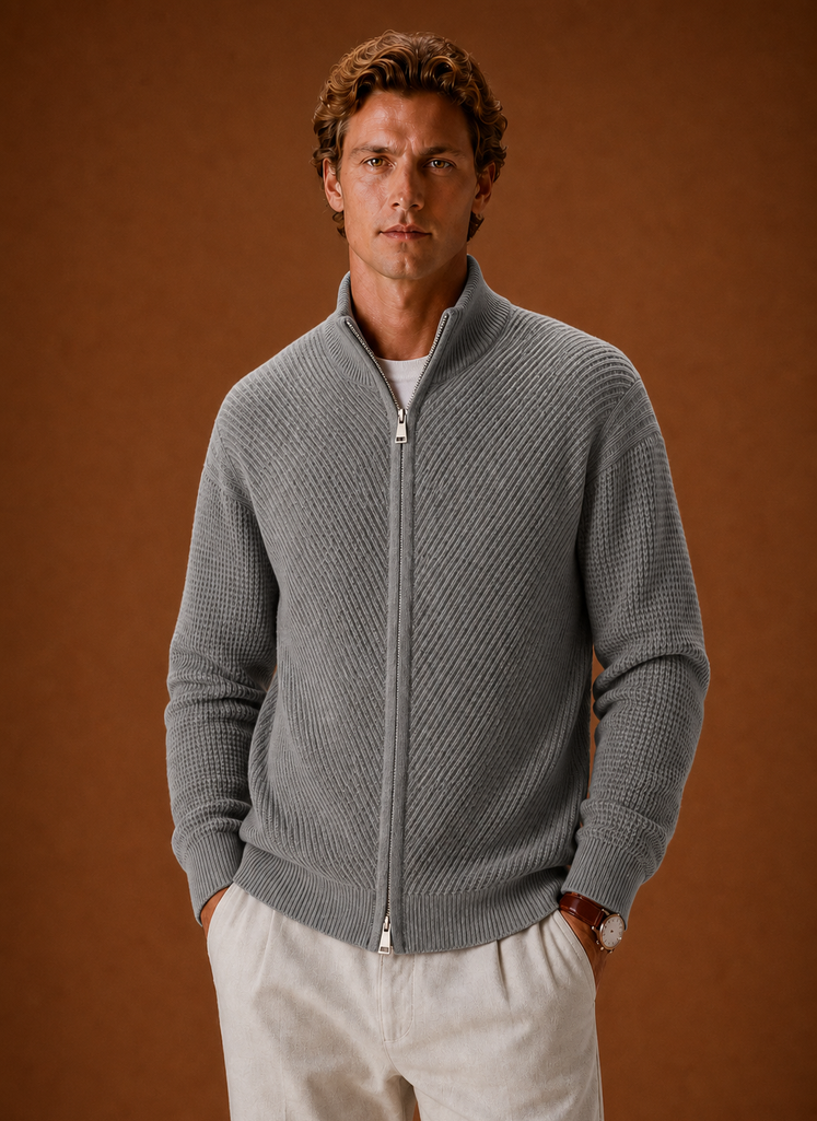 Men's Knit Cardigan - Full Zip Casual Sweater | Areleon