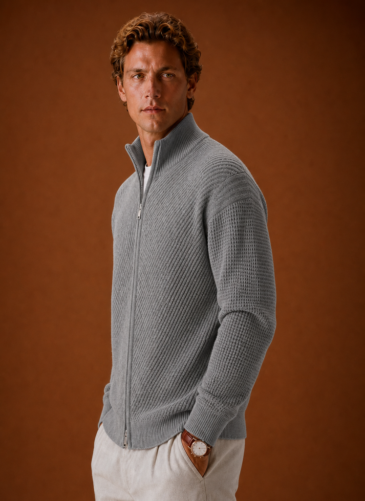 Men's Knit Cardigan - Full Zip Casual Sweater | Areleon