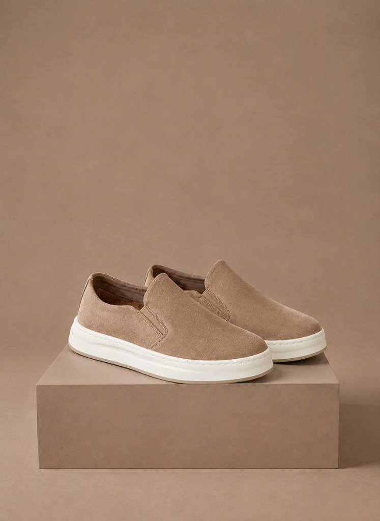 Instap sneakers heren, detail van de gevoerde zool – Estrani