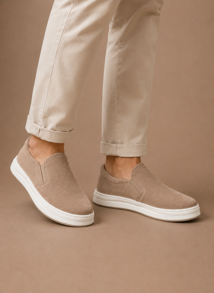 Instap sneakers heren, draagbeeld met chino – Estrani
