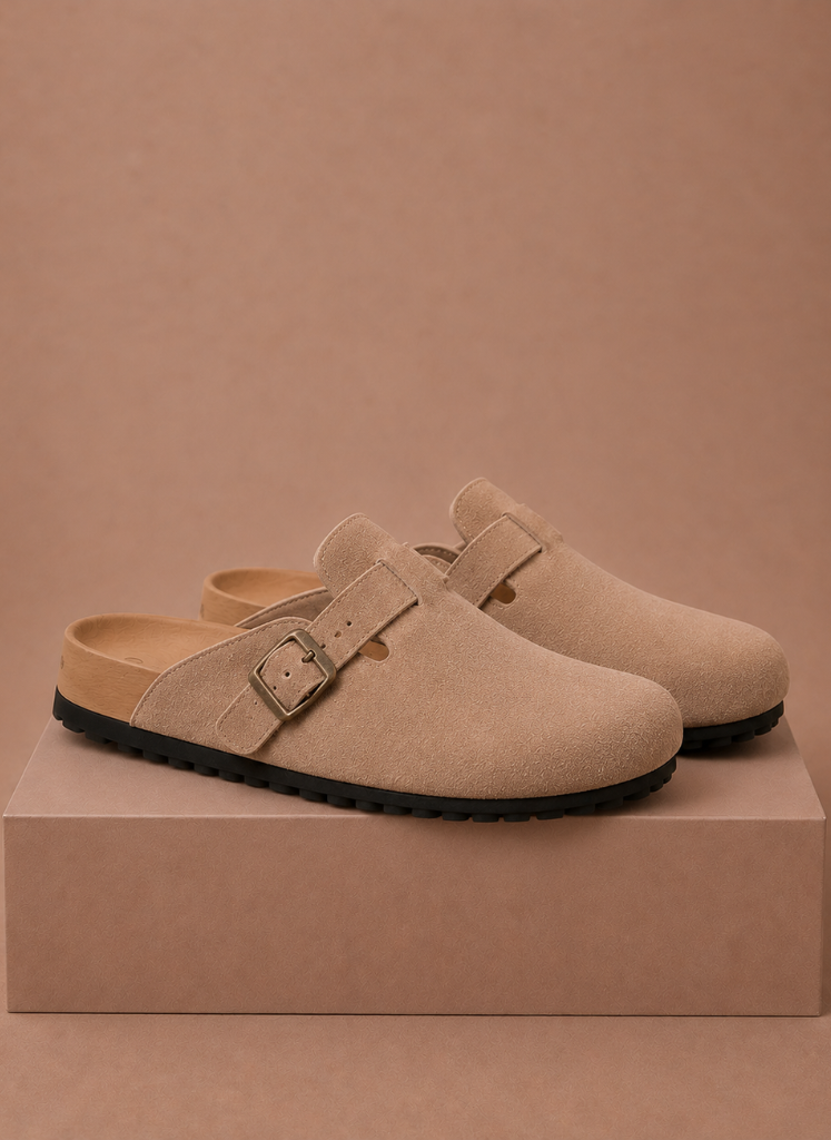 Instapschoenen heren in beige met suède-look – Estrani