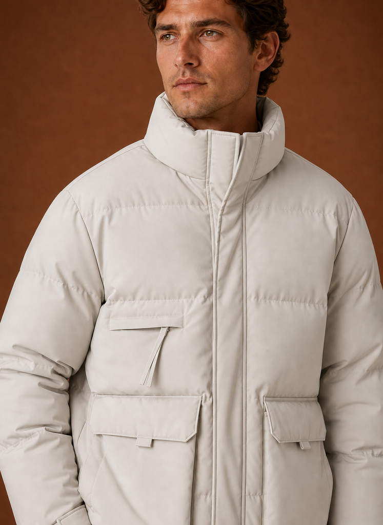Men's Puffer Jacket - High-Neck Winter Coat | Areleon
