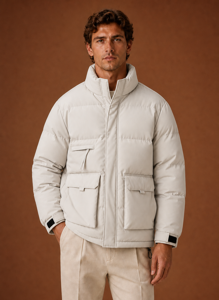 Men's Puffer Jacket - High-Neck Winter Coat | Areleon
