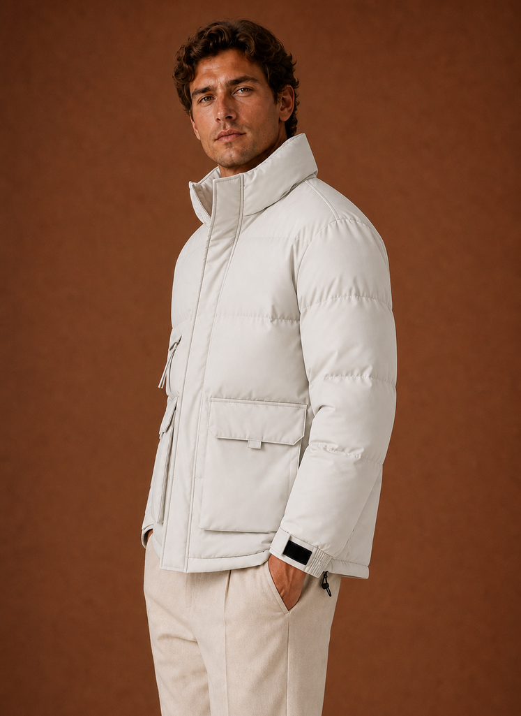 Men's Puffer Jacket - High-Neck Winter Coat | Areleon