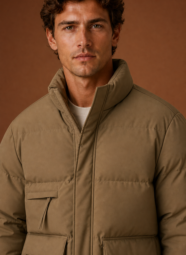 Men's Puffer Jacket - High-Neck Winter Coat | Areleon