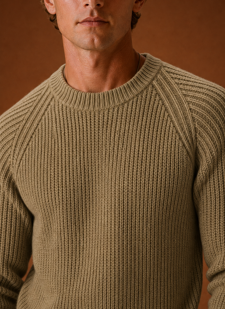 Men's Cable Knit Sweater - Crewneck Pullover | Areleon