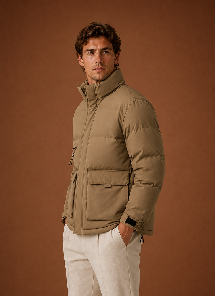 Men's Puffer Jacket - High-Neck Winter Coat | Areleon