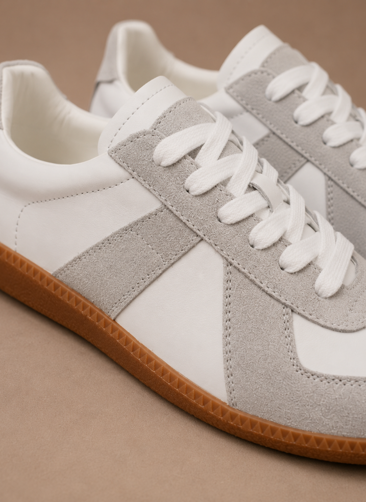 Lage sneakers heren, detail van de gumzool – Estrani