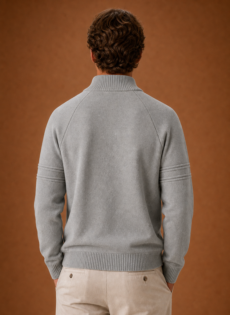 Men's Half Zip Knit Sweater - Casual Layering Pullover | Areleon