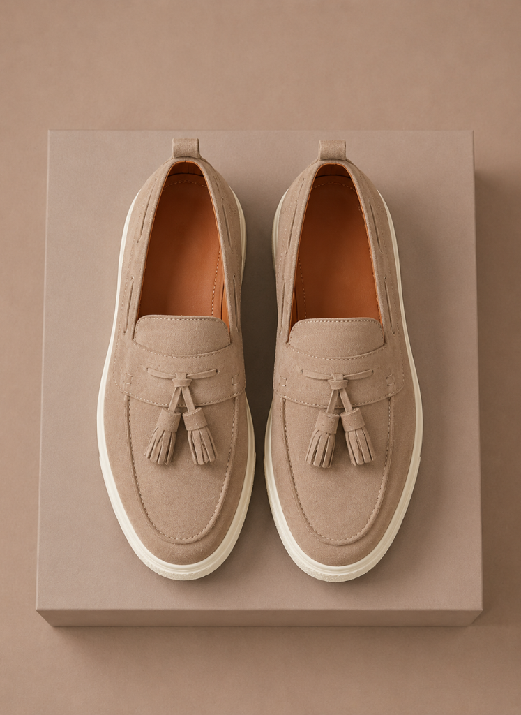 Loafer sneakers heren met kwastjes en moc-toe neus – Estrani