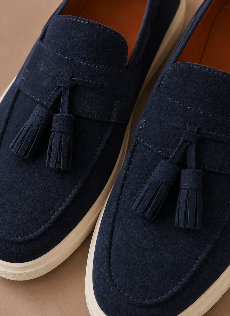 Loafer sneakers heren, achteraanzicht – Estrani