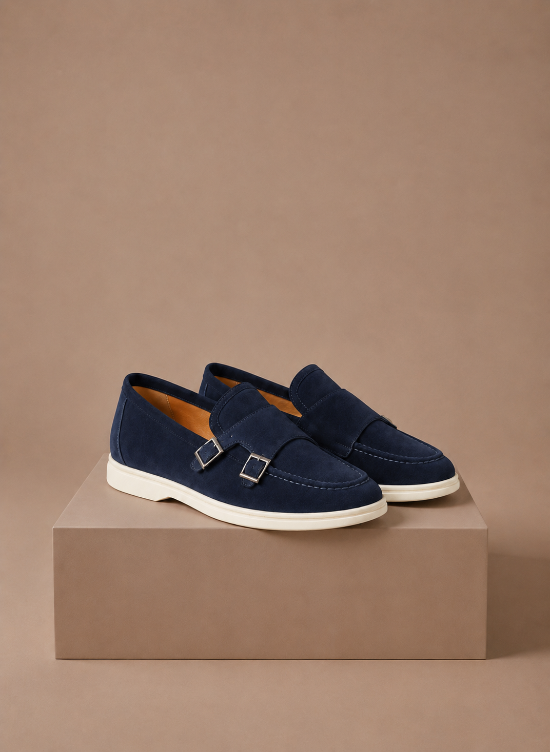 Loafers heren in donkerblauw met suède-look – Estrani